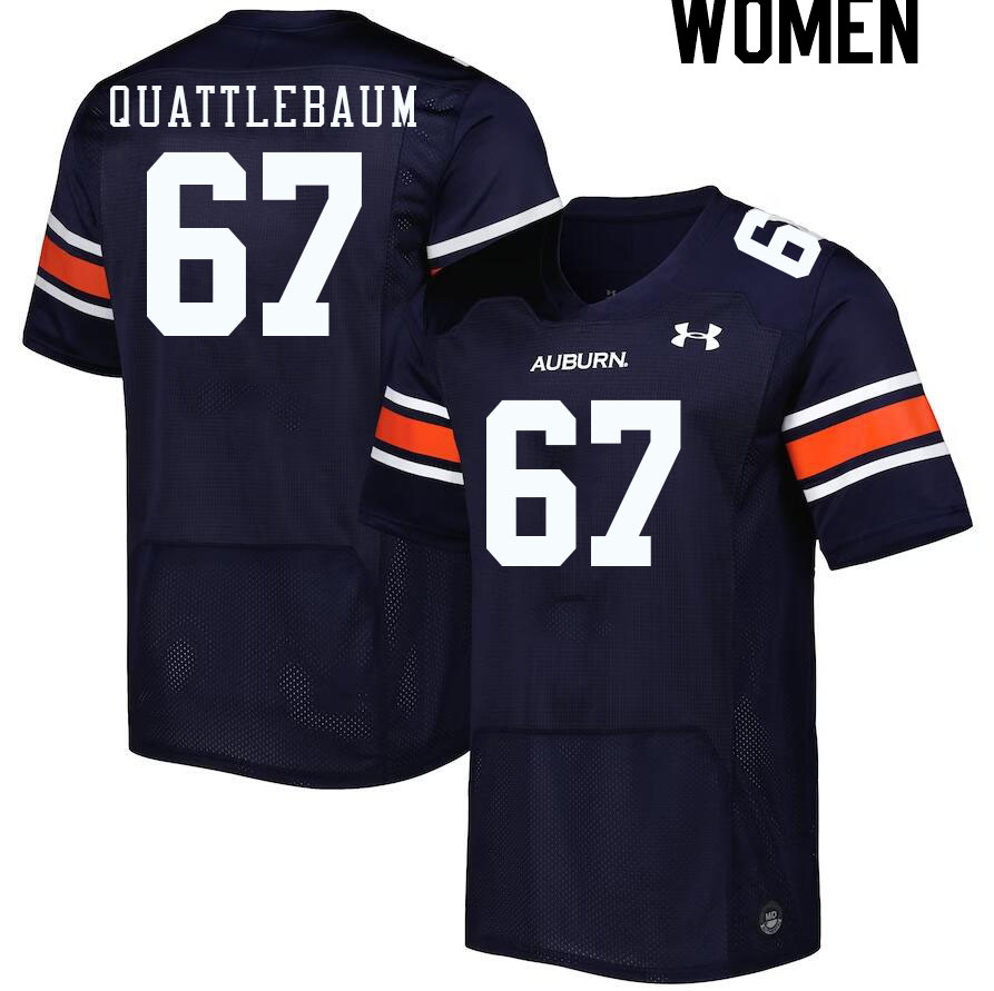 Women #67 Jacob Quattlebaum Auburn Tigers College Football Jerseys Stitched-Navy